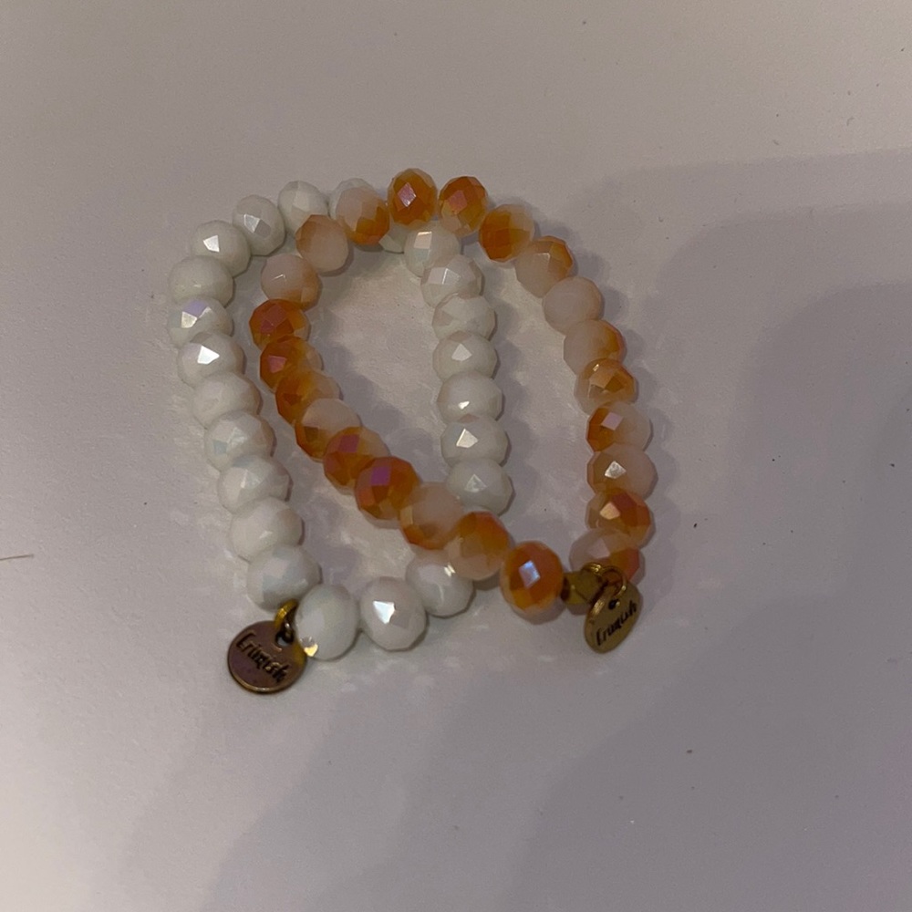 Orange and White Erimish Bracelets